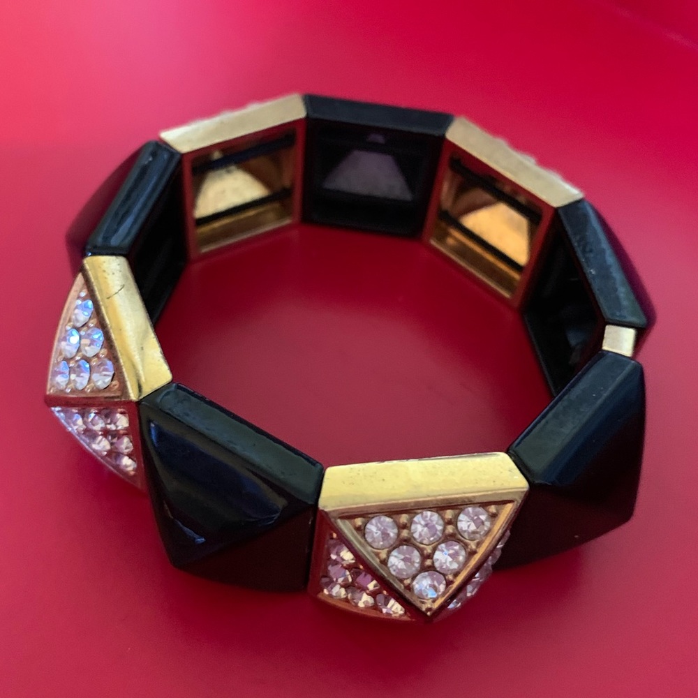 Juicy Couture Acrylic Black Elasticated Bangle